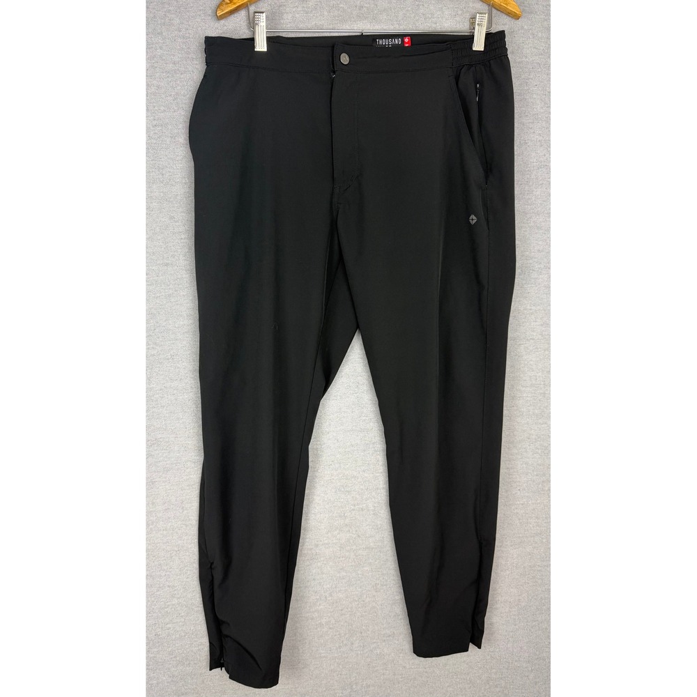 Thousand Miles All Day Pants Mens Medium Black Technical Travel Stretch Tapered